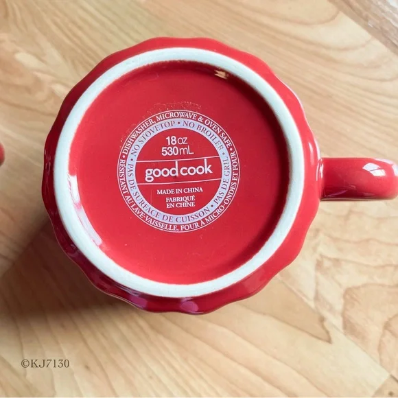 Good Cook Red Stoneware 16oz Mug Soup Bowl with Lid Set of Two - Picture 5 of 13